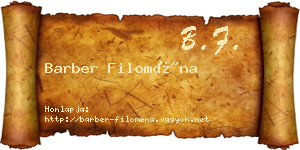 Barber Filoména névjegykártya